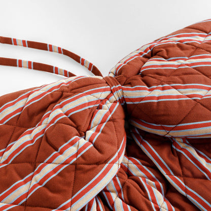 Cacao pop stripe quilted bow