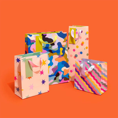 Pink And Orange Stripe Small Gift Bag