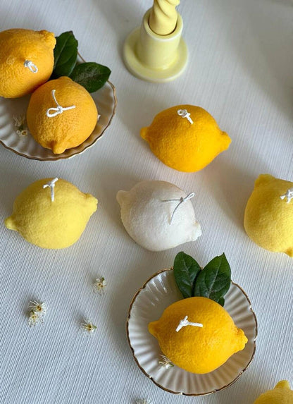 Soy Wax Sicilian Summer Lemons Candle - Unscented: Yellow