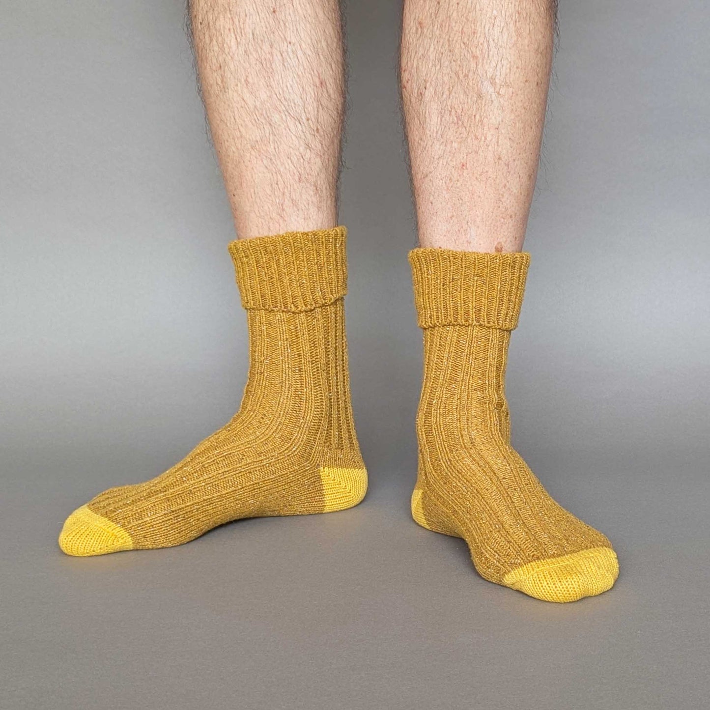 Unisex Recycled Silk Blend Ribbed Socks: Green & jade - large