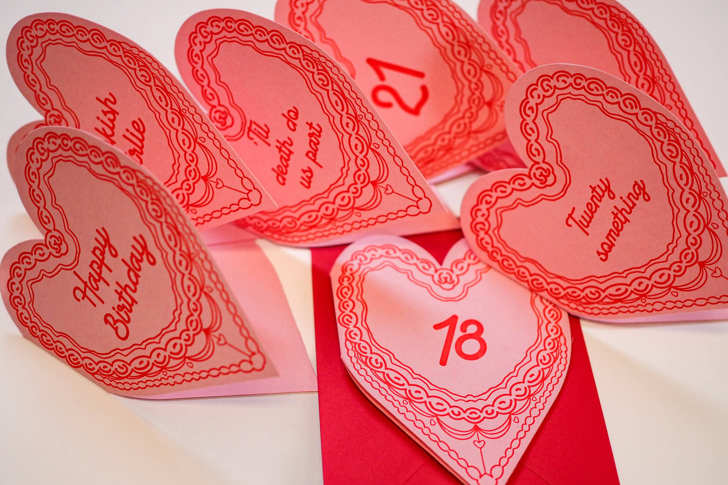 18th Birthday cake heart card