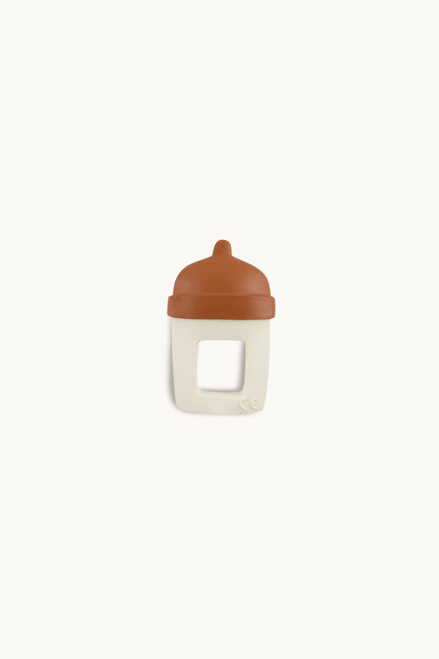 Gommu Ring Botlle - Natural Rubber Teething Ring: White