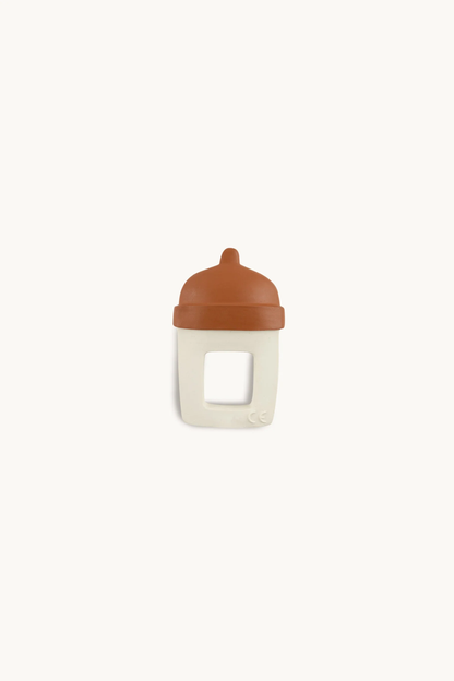 Gommu Ring Botlle - Natural Rubber Teething Ring: White