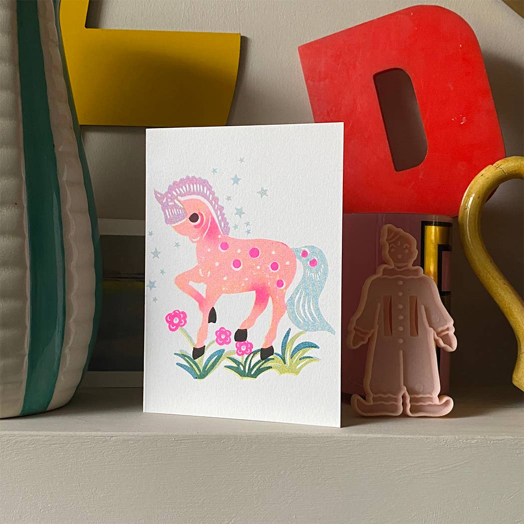 Riso Papercut Cards (Pack of 6) Pony Peach