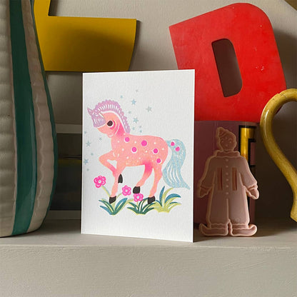 Riso Papercut Cards (Pack of 6) Pony Peach
