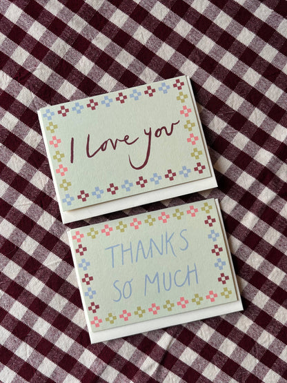 Folk Thanks mini card