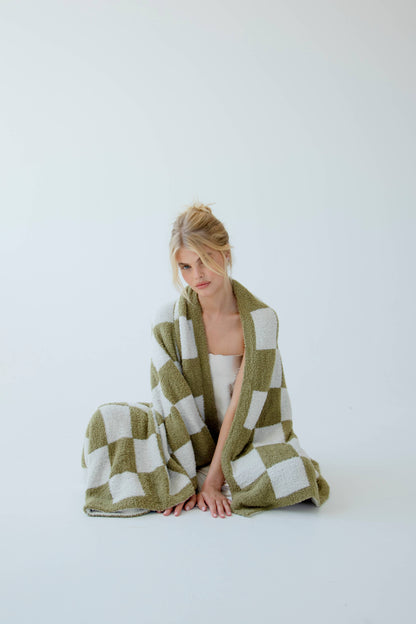 The Teddy Throw - 100% Recycled - Khaki Check