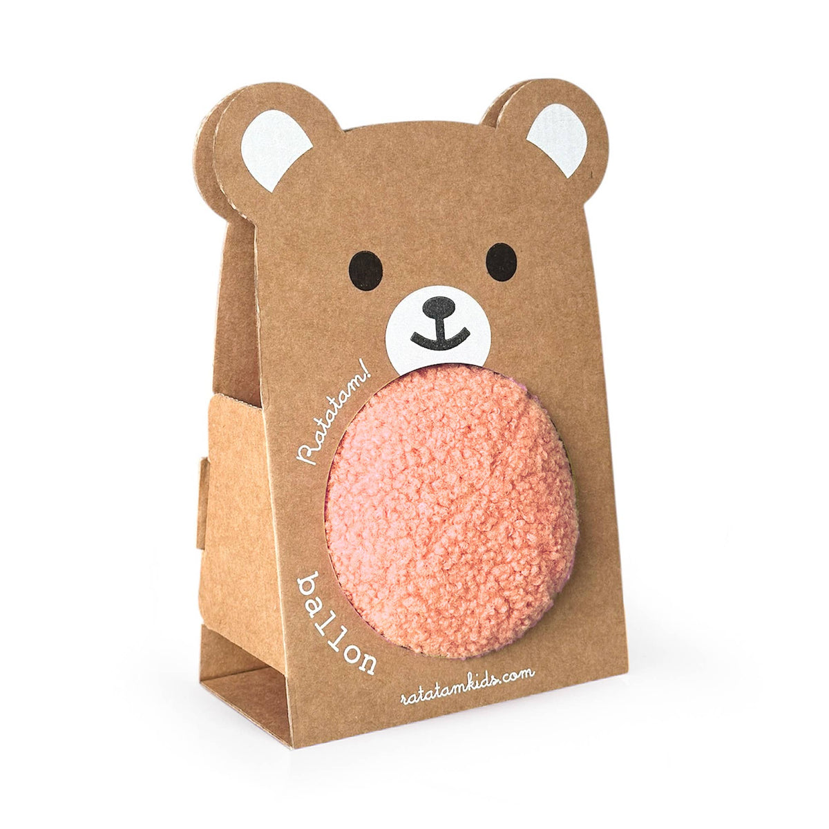 Baby teddy bear ball 12cm: Coral