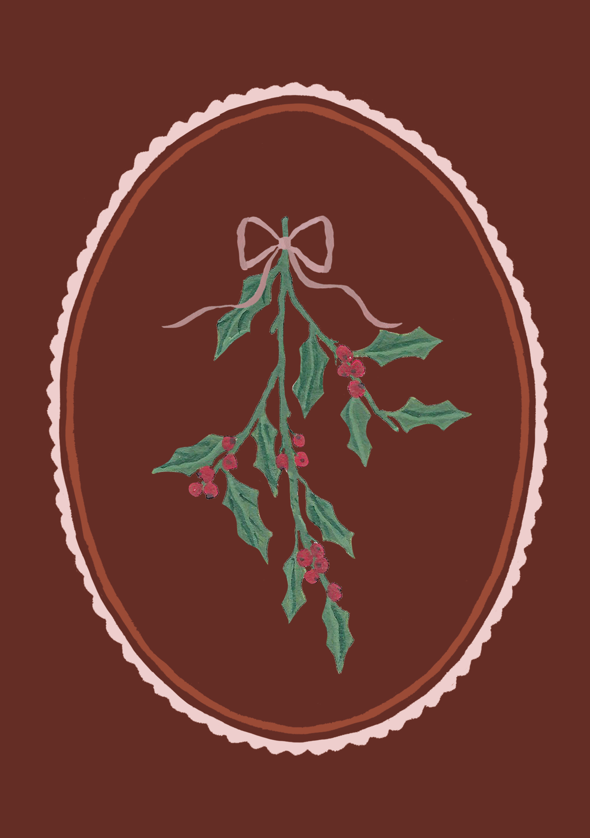 Holly Christmas card