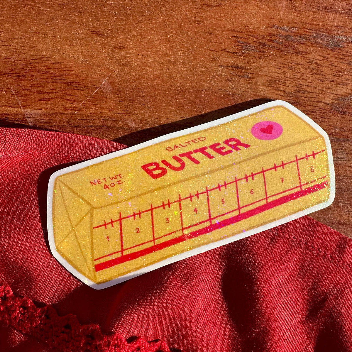 Salted Butter Vinyl Rainbow Glitter Sticker