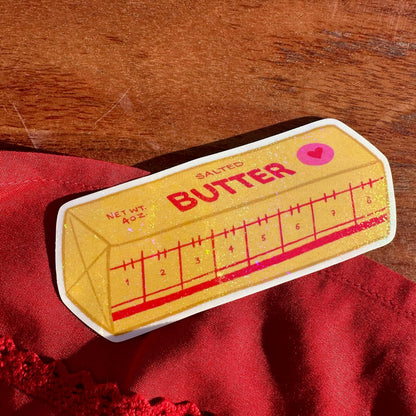 Salted Butter Vinyl Rainbow Glitter Sticker