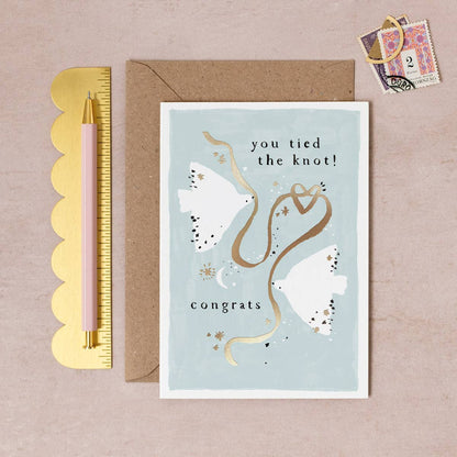 Tied the Knot Wedding Card | Luxury Wedding Greeting Cards