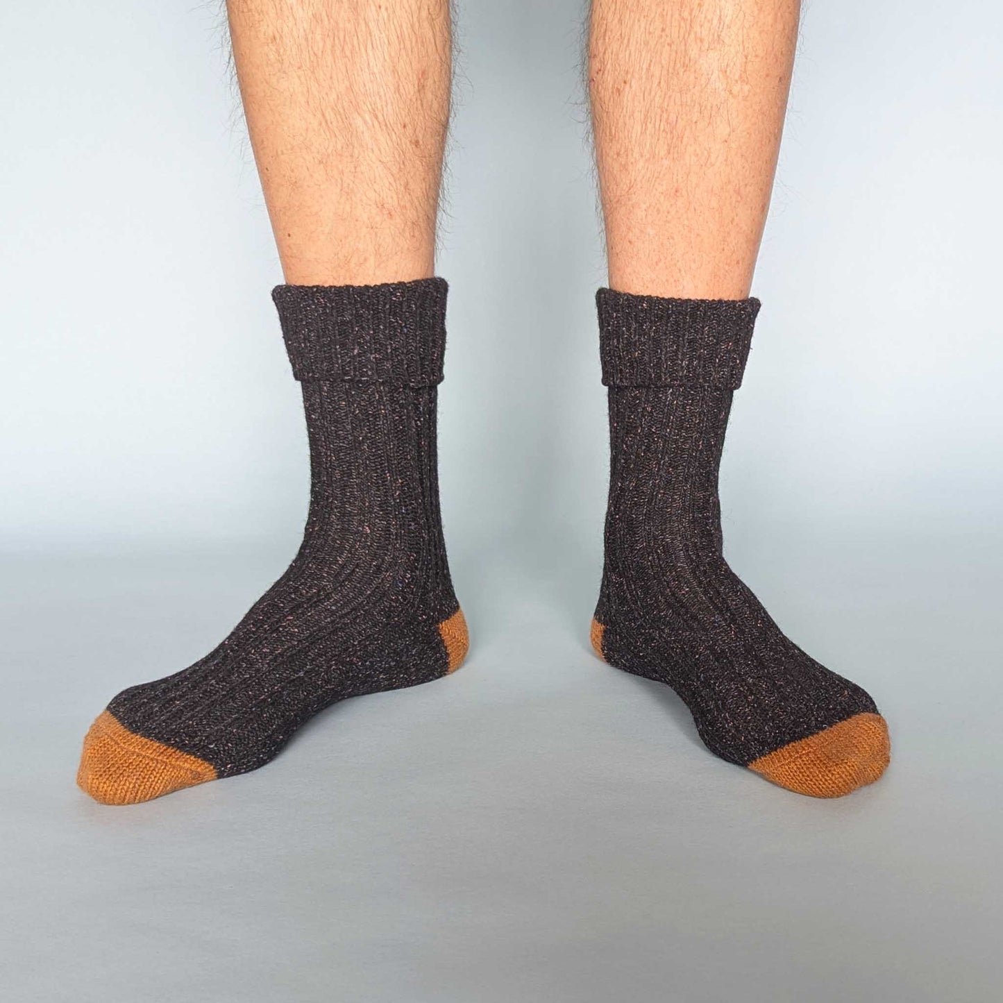 Unisex Recycled Silk Blend Ribbed Socks: Green & jade - large