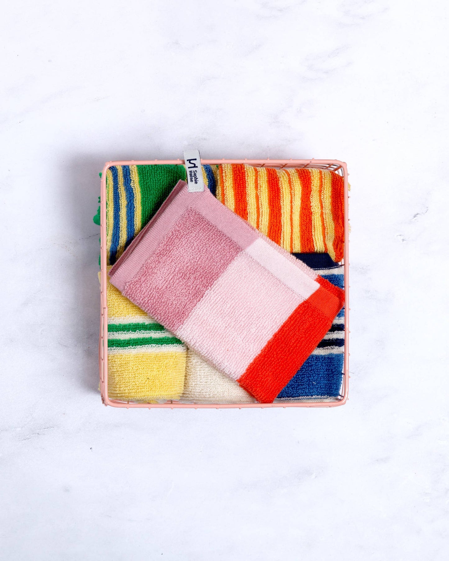 Terry Towelling Flannel 2 Pack: Pink Stripe