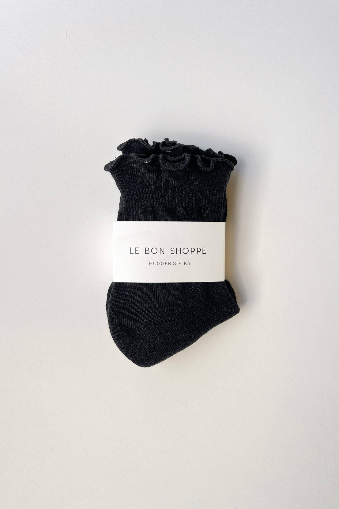 Ruffled Hugger Crew Socks - Black