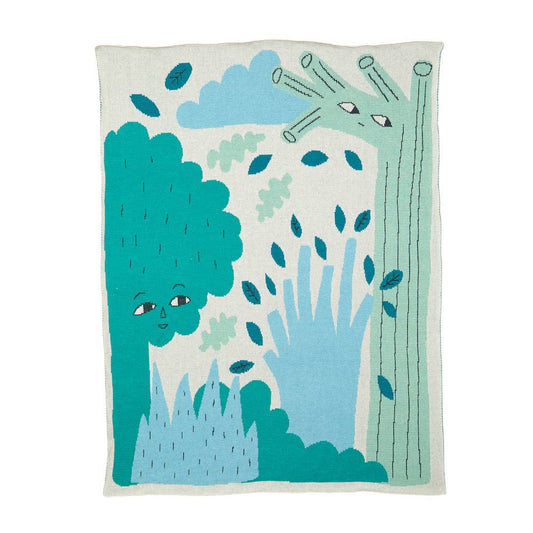 Green Trees Cotton Mini Blanket