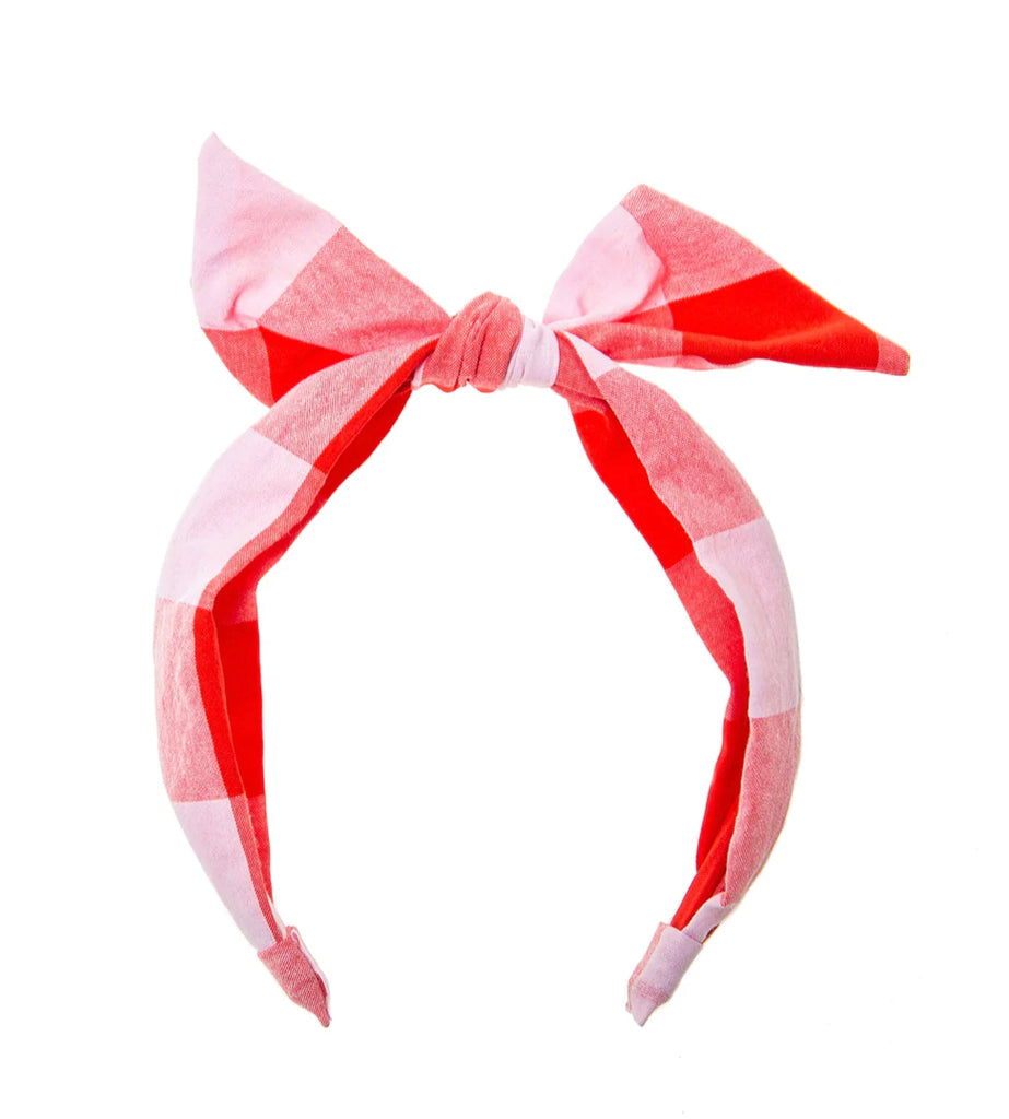 Rockahula Check Tie Headband Red