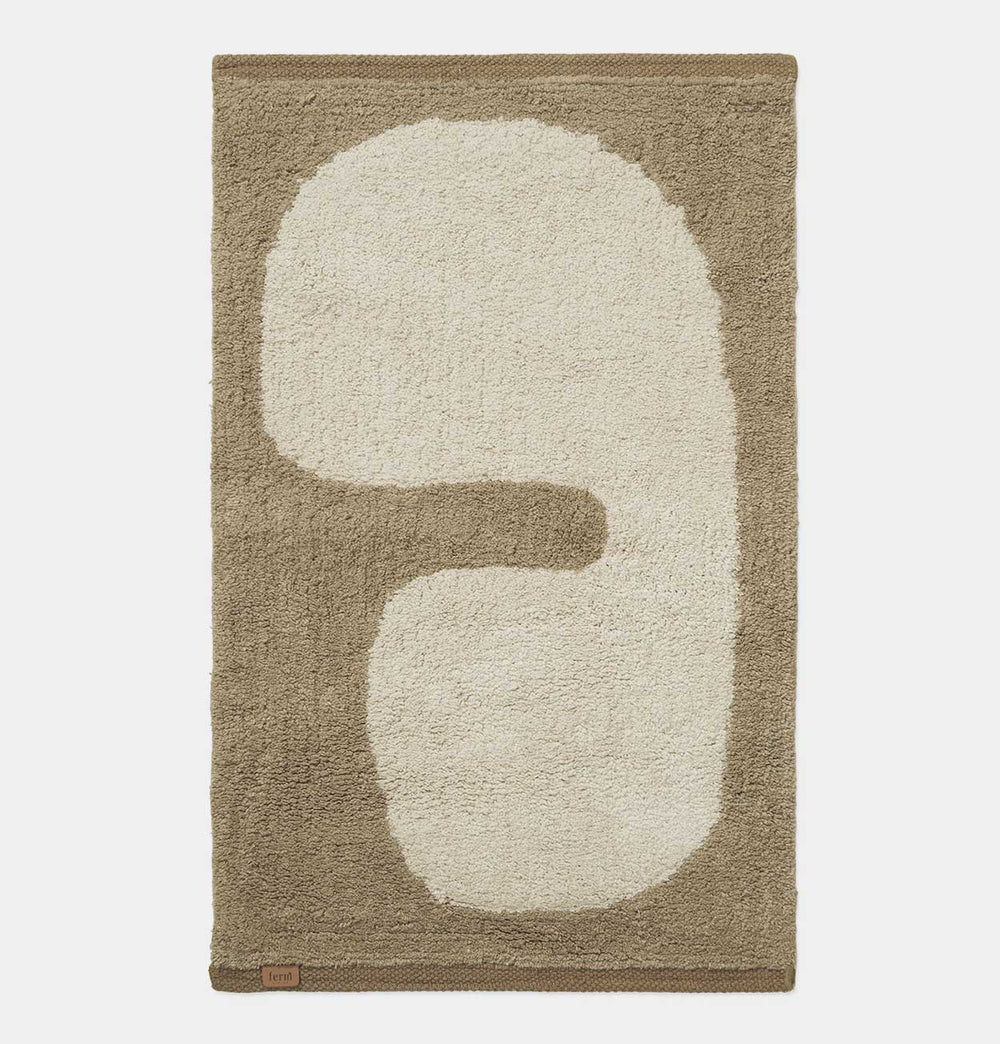 Lay Washable Mat - Dark Taupe/ Off White