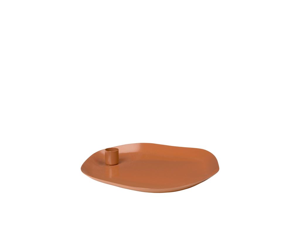 Broste Mie Candle Plate - Caramel Brown