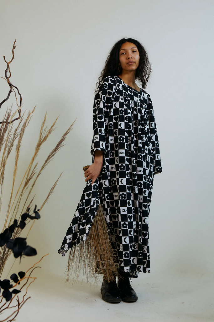 Meadows Calendula Dress  - Checkerboard
