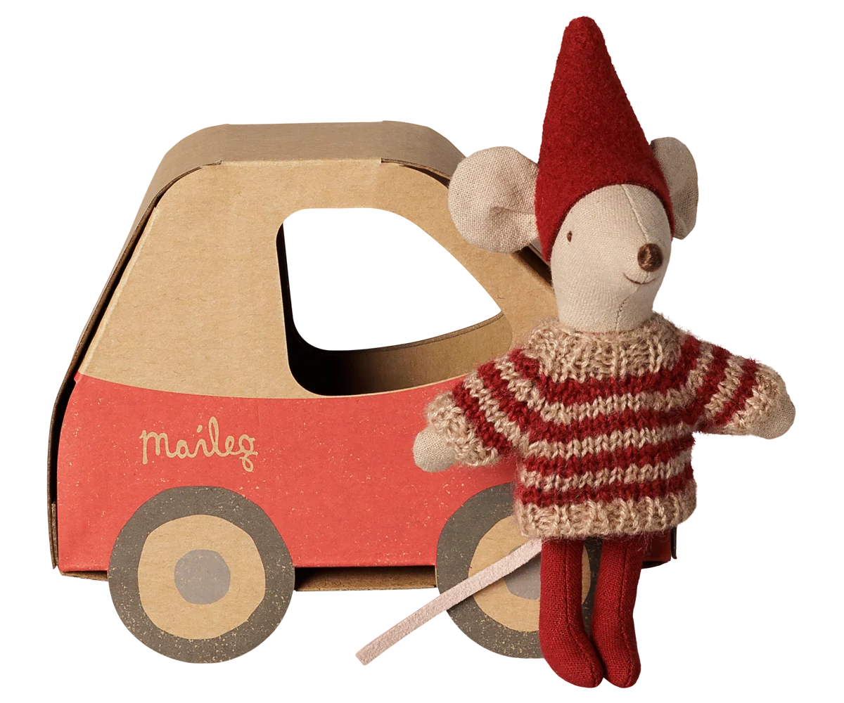 Christmas Mouse Little Sister In Car Box