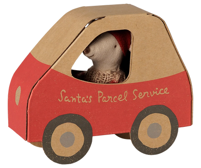 Christmas Mouse Little Sister In Car Box