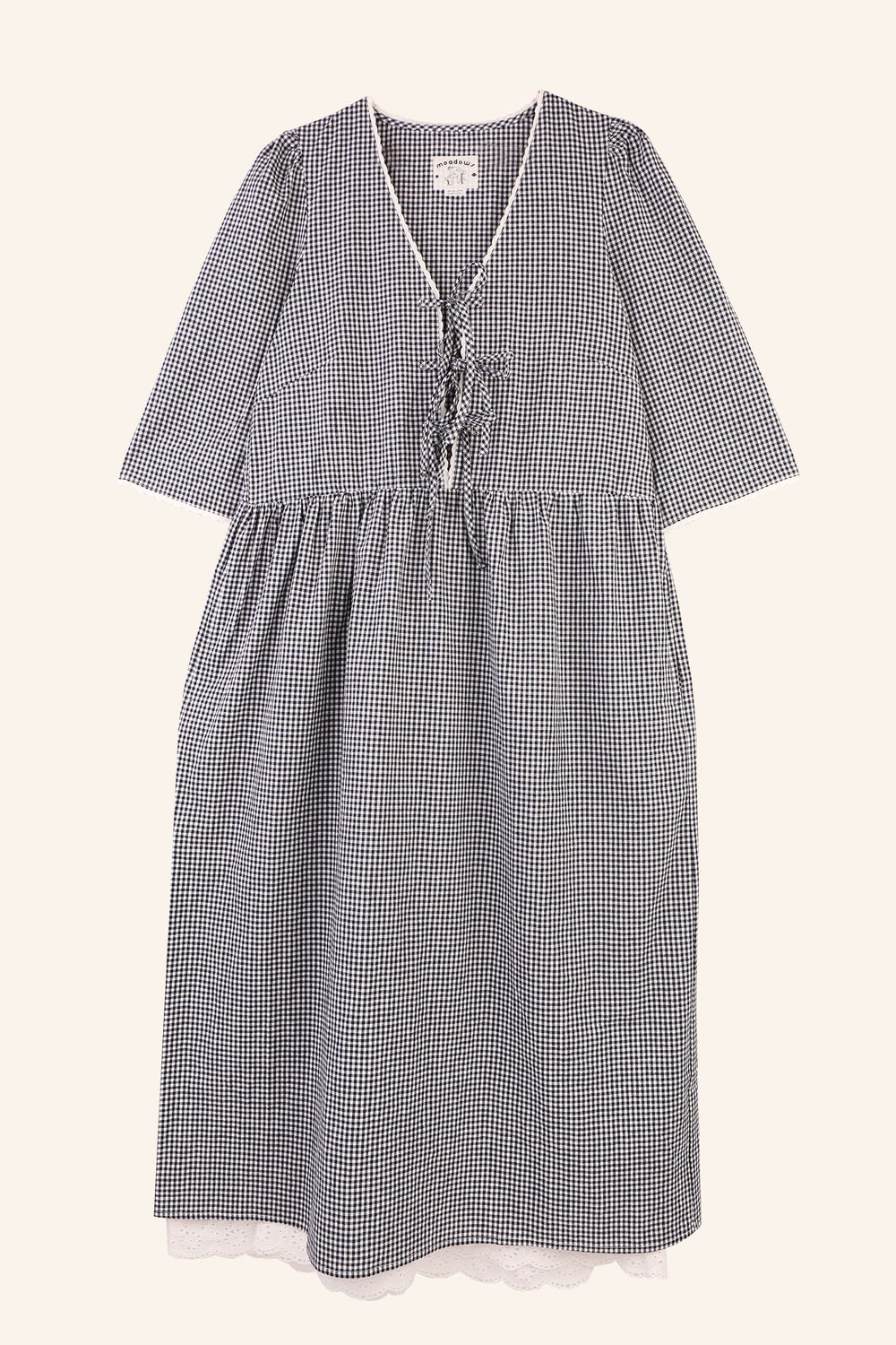 Mahonia Dress - Navy Gingham