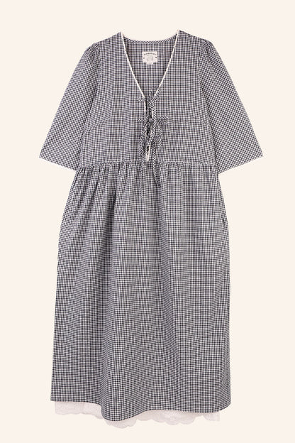 Mahonia Dress - Navy Gingham