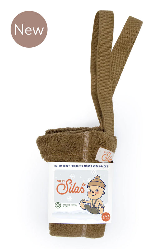 Silly Silas Warmy Acorn Brown Cotton Tights