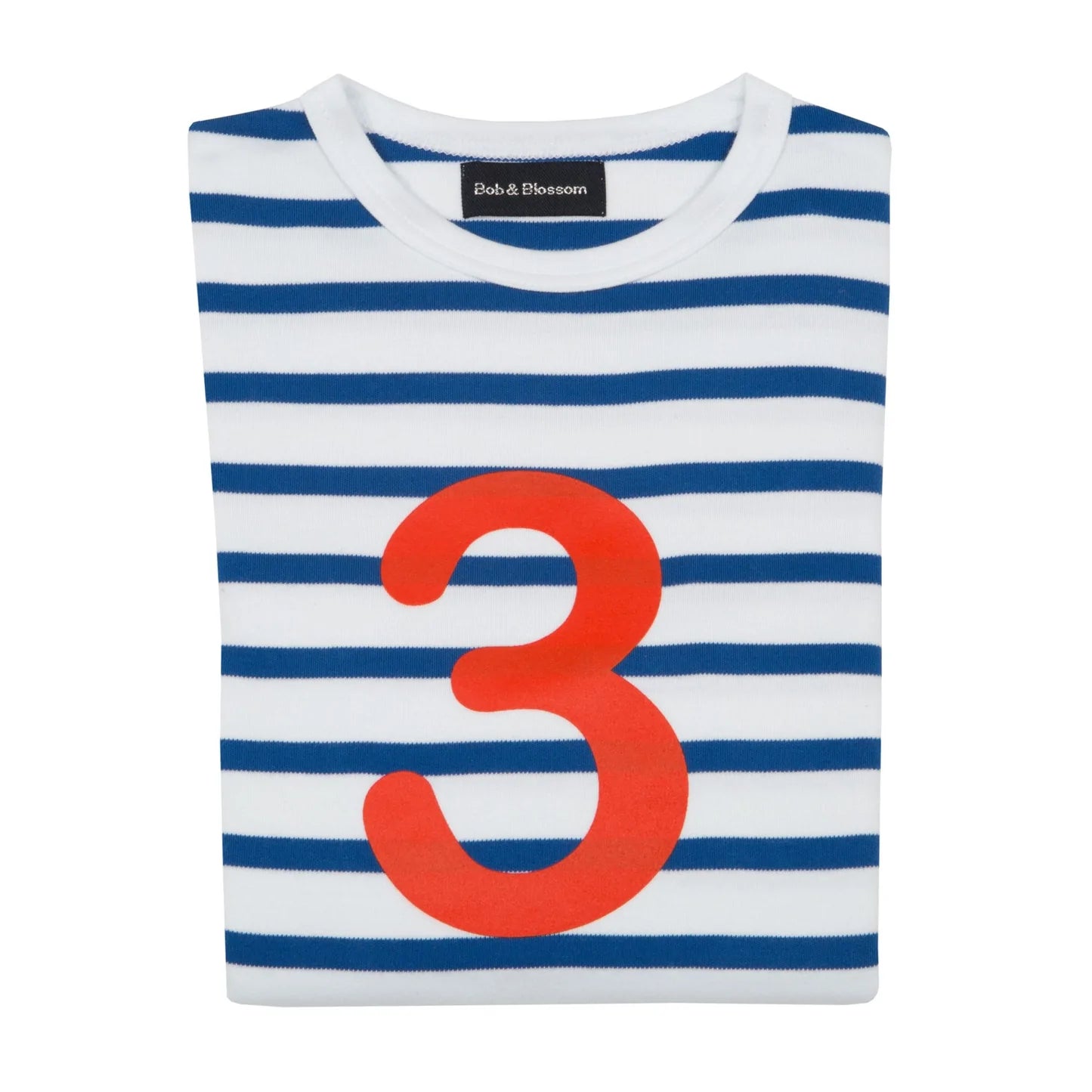 Bob & Blossom French Blue & White Stripe Number T-shirt