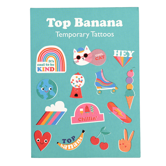 Top Banana Temporary Tattoos: 2 Sheets