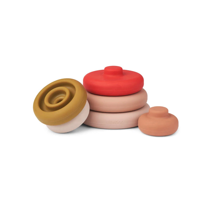 Liewood SIlicone Stacking Tower Tuscany Rose Mix