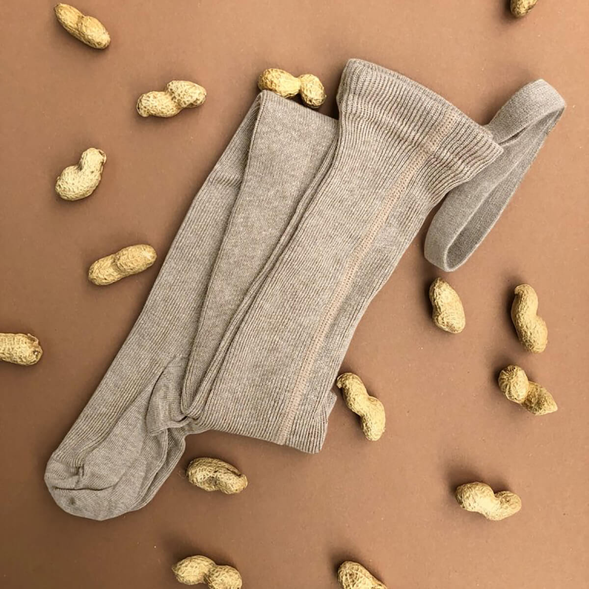 Silly Silas Footed Cotton Tights Peanut Blend