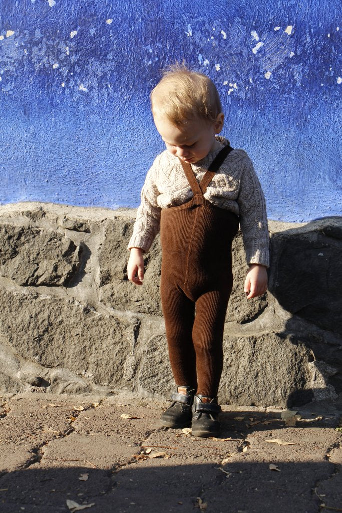 Silly Silas Footed Cotton Tights - Chocolate Brown