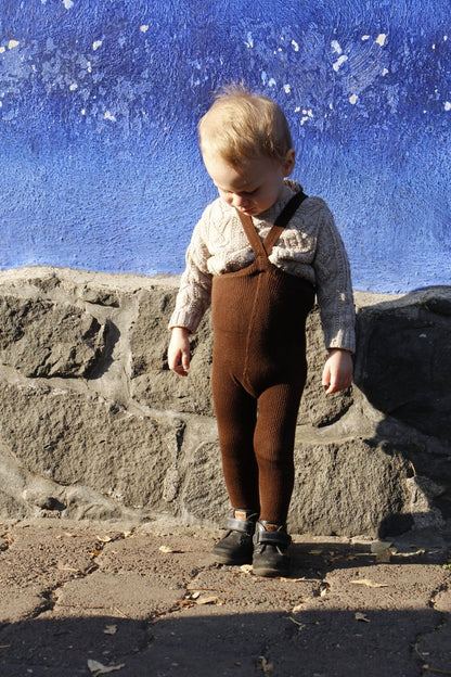 Silly Silas Footed Cotton Tights - Chocolate Brown