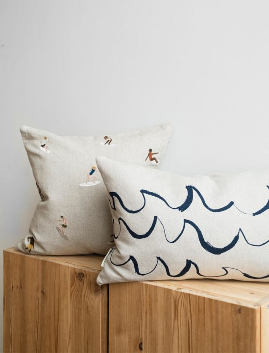 Fine Little Day Surfers Embroidered Cushion