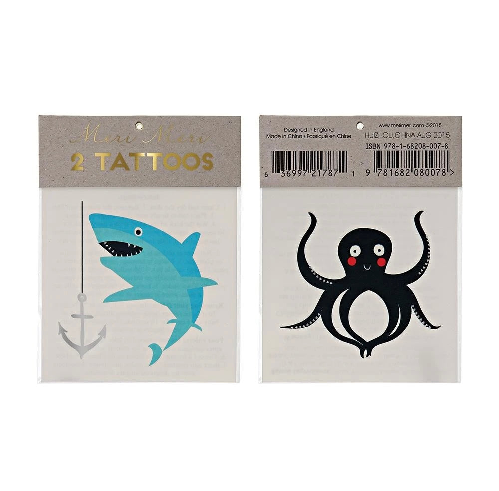 Meri Meri Sea Creatures Tattoos Set Of Two