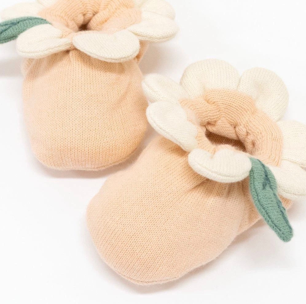 Meri Meri Peach Daisy Booties