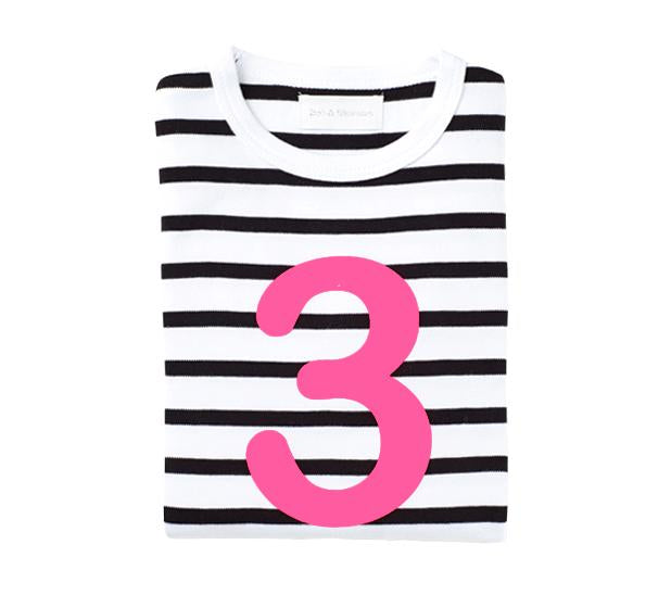 Bob & Blossom Bretton Striped Number Long Sleeve T-Shirt: 1 To 5