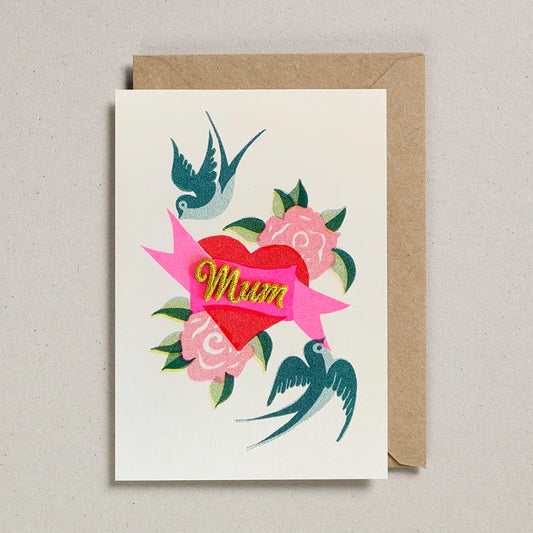 Mum Card - Birds With Heart Greeting Card