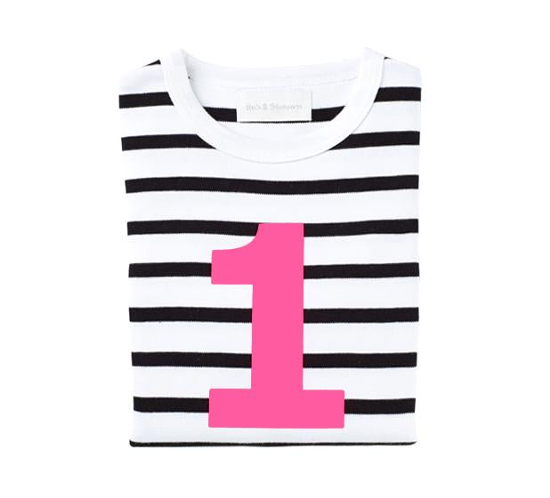 Bob & Blossom Bretton Striped Number Long Sleeve T-Shirt: 1 To 5