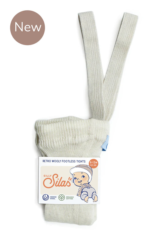 Silly Silas Wooly Footless Tights Cream Blend