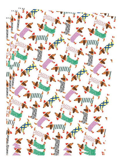 Sausage Doggies Rolled Gift Wrap Pack Of 3