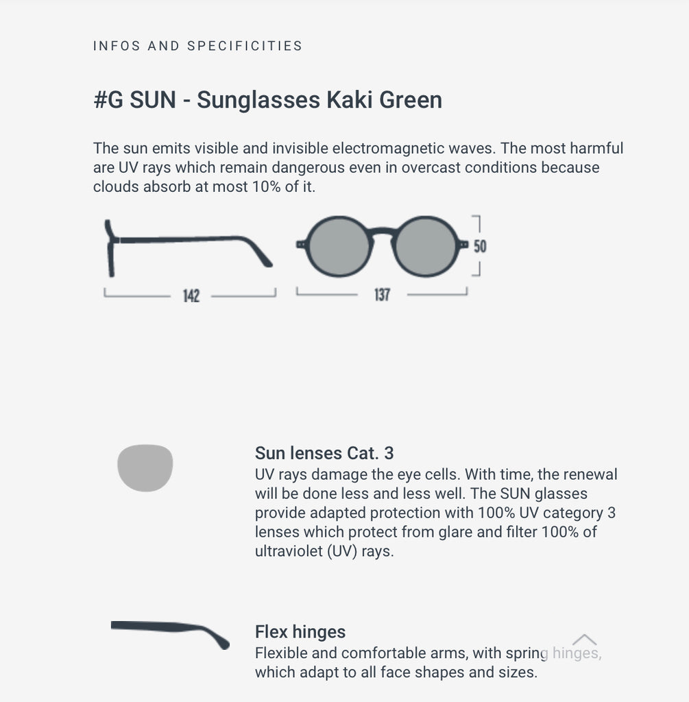 Izipizi Adult Unisex #G Kaki Green Sunglasses