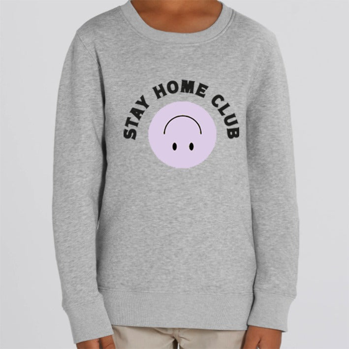 WORD COLLECTIVE STAY HOME CLUB Charity Lounge Sweat Grey Marl for littles