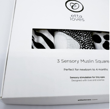 Etta Loves 3 Sensory Muslin Squares in Animal