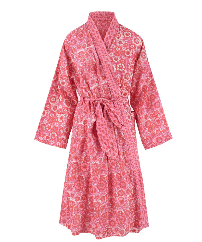 Dilli Grey 1970’s Floral Robe Pink