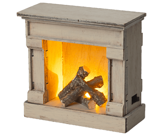 Miniature Fireplace Off White