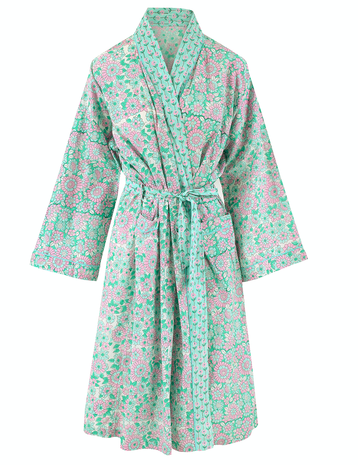 Dilli Grey 1970’s Floral Robe Green