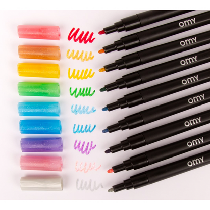 Neon Glitter Markers Pens